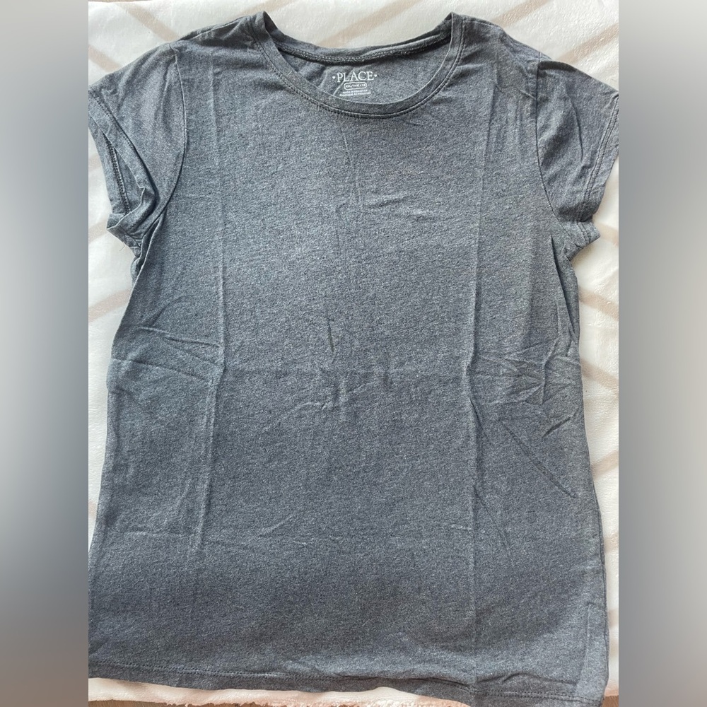 EUC Children’s Place Kids 100% Cotton Scoopneck Tee Tshirt Gray Size XXL(16)